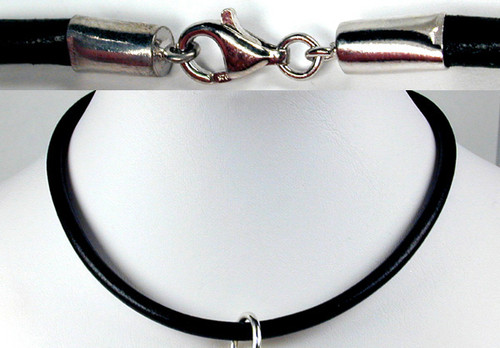 Thick leather choker-black