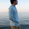 Marlin Hook Helm LS Performance Hoodie - Light Blue