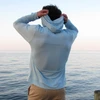 Marlin Hook Helm LS Performance Hoodie - Light Blue