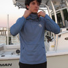 Marlin Hook Buoy Performance LS Hoodie with Mask - Blue