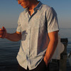 Marlin Hook Atoll Performance Button Down Shirt - Light Blue