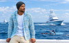 Marlin Hook Barnes Button Up Hoodie - Light Blue