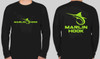 Marlin Hook Performance Shirt LS - Black/Green - XL