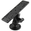 RAM Mount 1" Diameter Ball Mount w\/Short Double Socket Arm,  6.25" x 2" Rectangle Base & 2.5" Round Base (AMPS Pattern)
