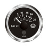 VDO Marine 2-1\/16" (52mm) ViewLine Transmission Oil Pressure 25 Bar\/350 PSI - 8-32V - Black Dial  Chrome Triangular Bezel