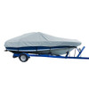 Carver Sun-DURA Styled-to-Fit Boat Cover f\/24.5 V-Hull Low Profile Cuddy Cabin Boats w\/Windshield  Rails - Grey