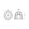 Tecnoseal Zinc Sidepower - Sleipner Propeller Nut Anode