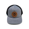 The Qualified Captain Leather Patch Trucker Hat - Heather Grey/Black