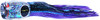 Black Bart Puerto Rico Prowler Marlin Trolling Lure -Black Purple Split/Purple Fleck