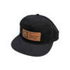 The Qualified Captain Leather Patch Grandpa Hat Black
