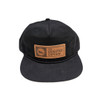 The Qualified Captain Leather Patch Grandpa Hat Black