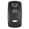 Pacer Actuator - 'DECK LIGHTS' f\/V Series Contura Switches - Black - Laser Etched (Top\/Bottom Light)