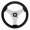 Uflex - Tavolara - 13.8" Black Polyurethane Steering Wheel w\/Silver Spokes  X62 Hub