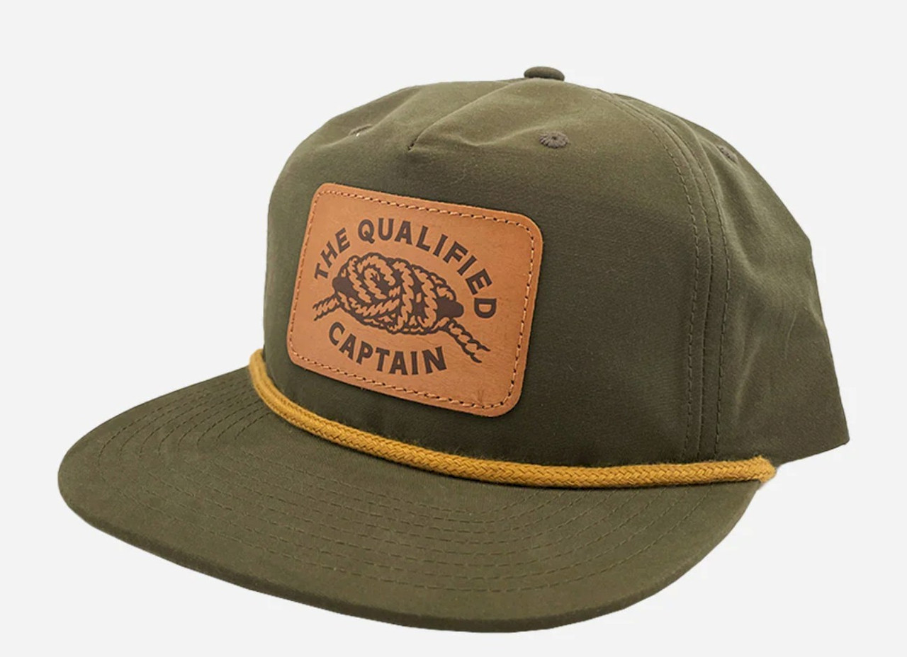 The Qualified Captain Tangled Up Leather Patch Grandpa Hat Loden-Gold