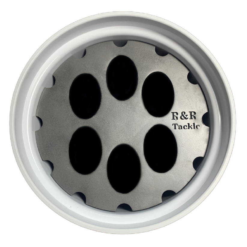 R&R 6 Tube Live Bait Bucket for Sailfish Goggle Eye and Threadfin Baits - Charcoal