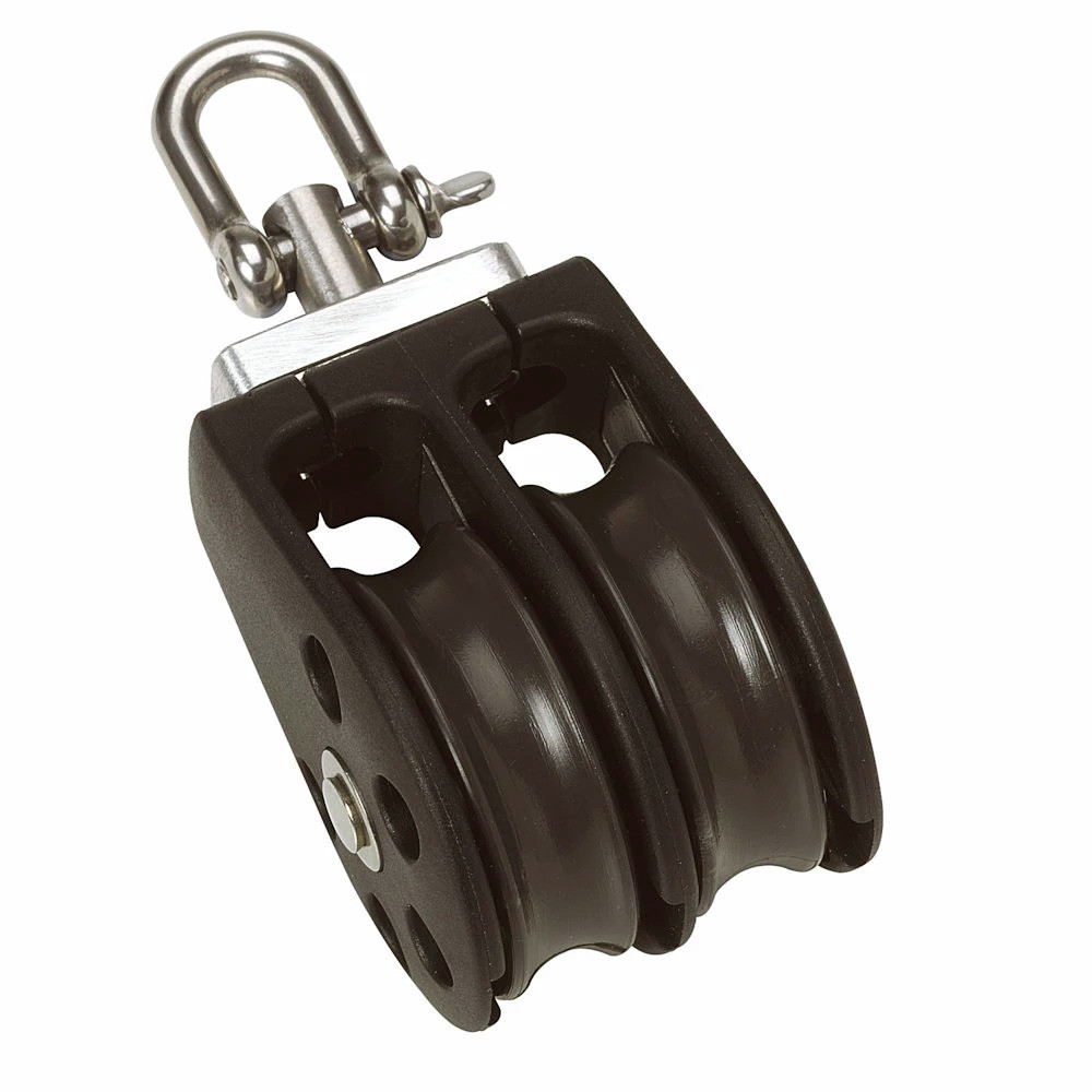 Barton Size 2 35mm Plain Bearing Pulley Block Double w\/Swivel