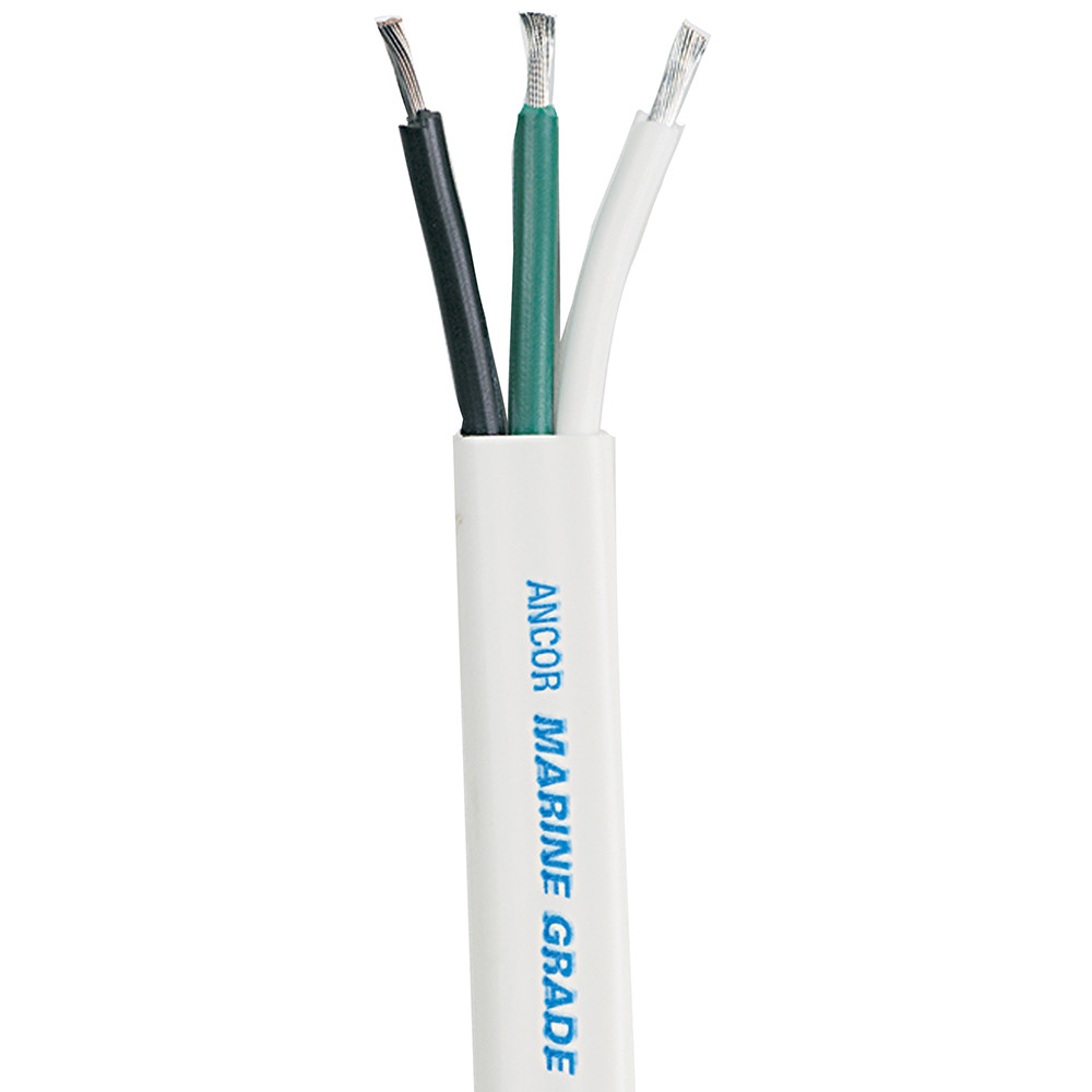 Ancor White Triplex Cable - 12\/3 - White, Black, Green - Sold by the Foot