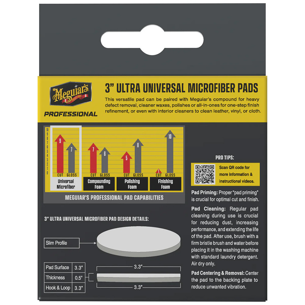 Meguiar's Professional 3" Ultra Universal Microfiber Pads *3-Pack