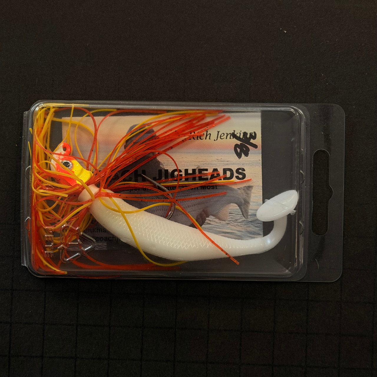 Produced in Pasadena, MD by acclaimed Light Tackle Angler Rich Jenkins. Rich's Candy Corn jigheads are featured in both of Shawn Kimbro's light tackle fishing bibles