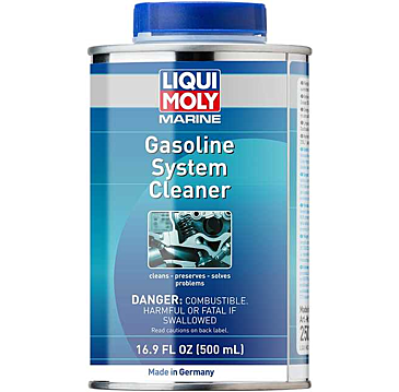 An effective mixture of additives used to clean and maintain fuel systems of injected or carbureted Marine gasoline engines. Prevents corrosion, cleans injectors and the combustion chamber, restores proper fuel atomization and improves engine efficiency. Suitable for use as problem solver as well as for preventive maintenance. Protects against the negative effects of too high proportion of water in fuel systems.
Suitable for use in all 4-stroke gasoline engines, with or without turbochargers. Safe for use with catalytic converters and particulate filters (GPF). Contents (500 ml) is sufficient for 125 Liters (33 gal.) fuel, filling the dosage chamber once is sufficient for 12 liters (3 gal.) fuel.
Appli­ca­tion

To be added directly into the fuel tank. As a preventive measure, add during each inspection and after repairs on the fuel system. The product mixes with the fuel automatically.
Contents (500 ml) is sufficient for 125 Liters (33 gal.) fuel, filling the dosage chamber once is sufficient for 12 liters (3 gal.) fuel.