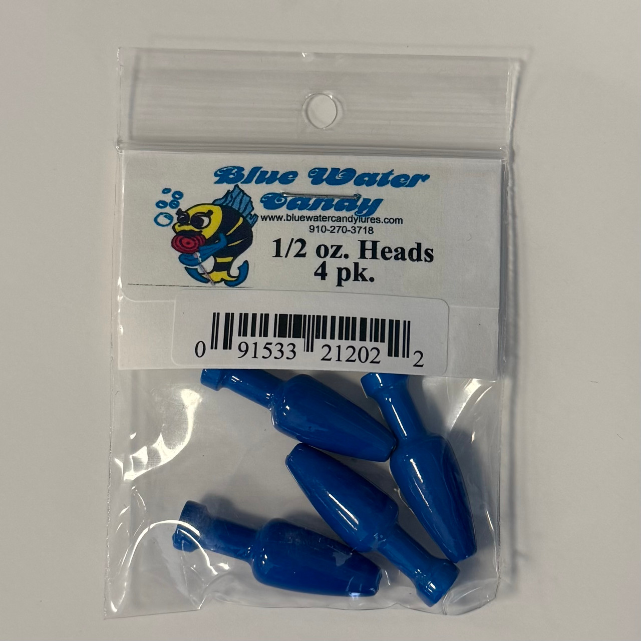 Blue Water Candy Sea Witch Heads 4 Pack - 1/2oz - Blue