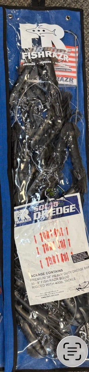 Fish Razr Squid 38" Dredge - 39 Squids - Black