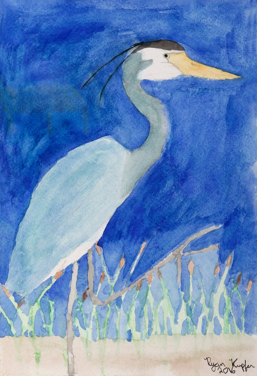 Ryan Kupfer Note Card 5 Pack - Blue Heron Watercolor