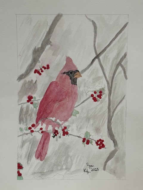 Ryan Kupfer Note Card 5 Pack - Red Bird Watercolor