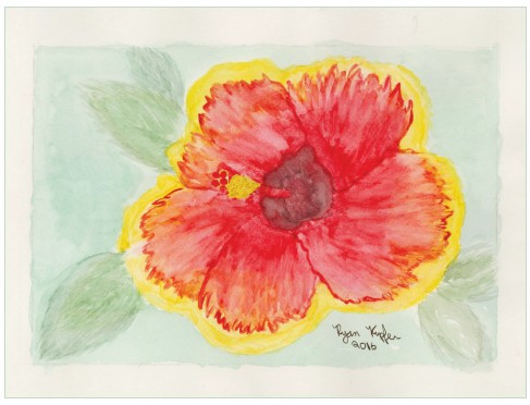 Ryan Kupfer Note Card 5 Pack - Hibiscus Watercolor (RKUP-HIB)