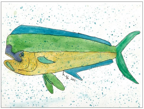 Ryan Kupfer Note Card 5 Pack - Mahi Watercolor (RKUP-MAHI)