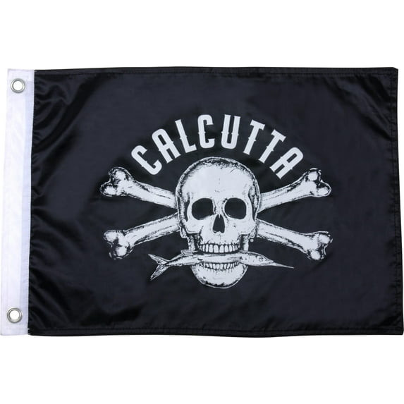 Calcutta Flag - Skull and Crossbones - Black 12" x18"