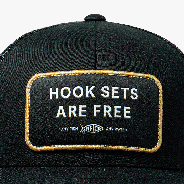 Aftco Guide Sayings hat - Hook Sets Are Free - Black