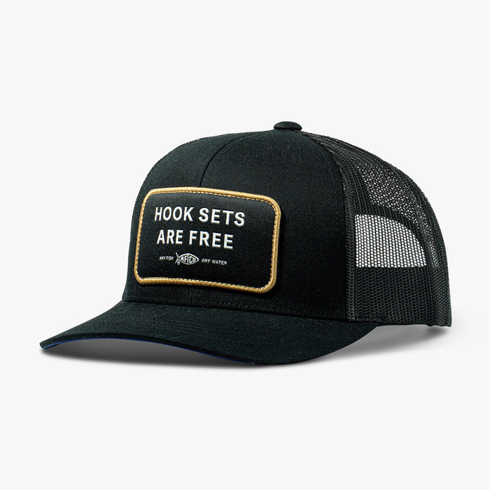 Aftco Guide Sayings hat - Hook Sets Are Free - Black