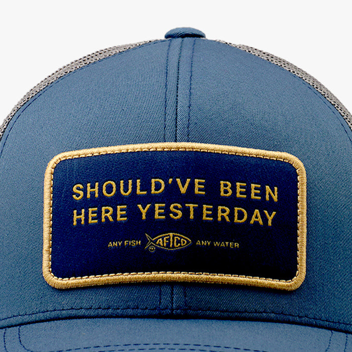 Aftco Guide Sayings Hat - Shouldv'e Been Here Yesterday - Blue/Gray