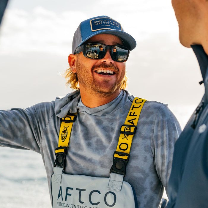 Aftco Guide Sayings Hat - Shouldv'e Been Here Yesterday - Blue/Gray