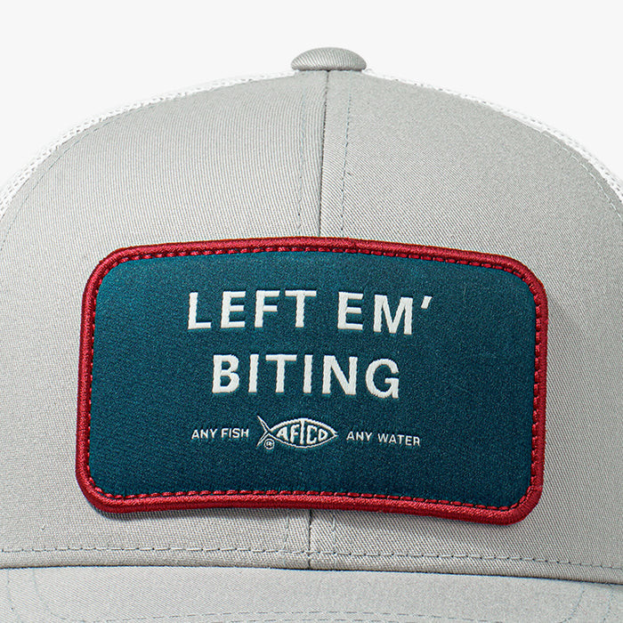Aftco Guide Sayings Hat - Left Em Biting - Oyster/Gray