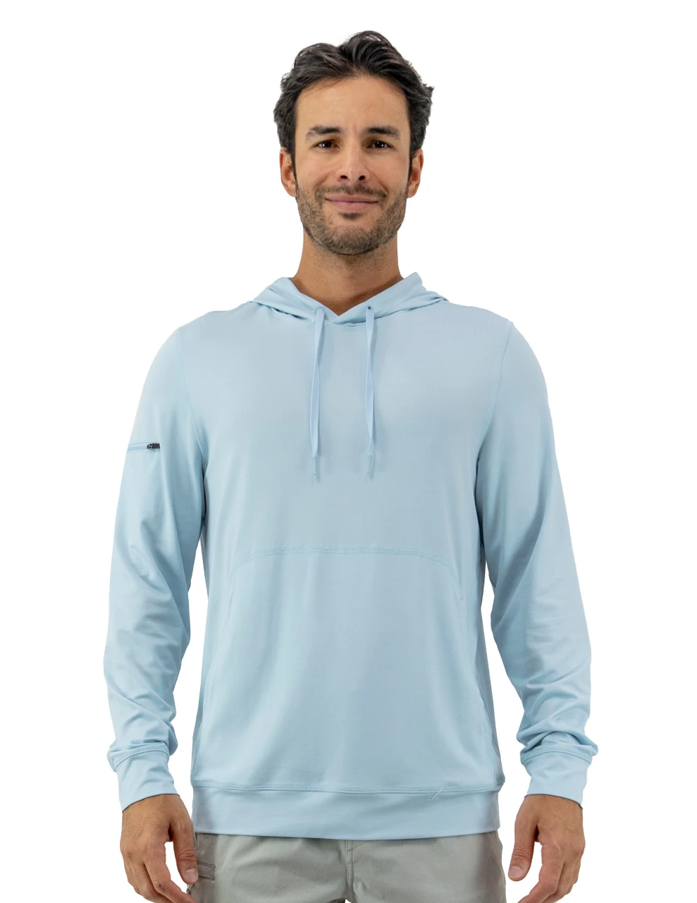 Marlin Hook Helm LS Performance Hoodie - Light Blue