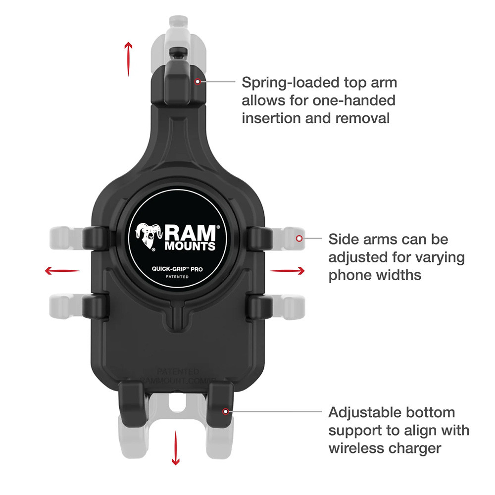 Ram Mount RAM Quick-Grip Pro Phone Holder w\/Ball  Vibration Damper