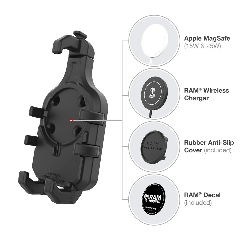 Ram Mount RAM Quick-Grip Pro Phone Holder w\/Ball  Vibration Damper