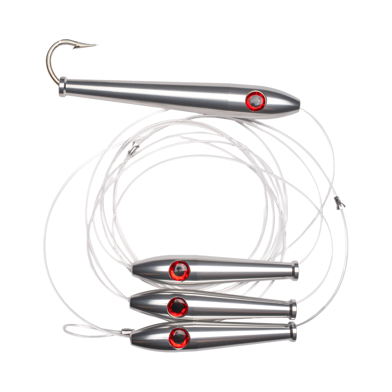 Red Eye Aluminum Tuna Stick Tuna Slayer Daisy Chain - Aluminum Silver