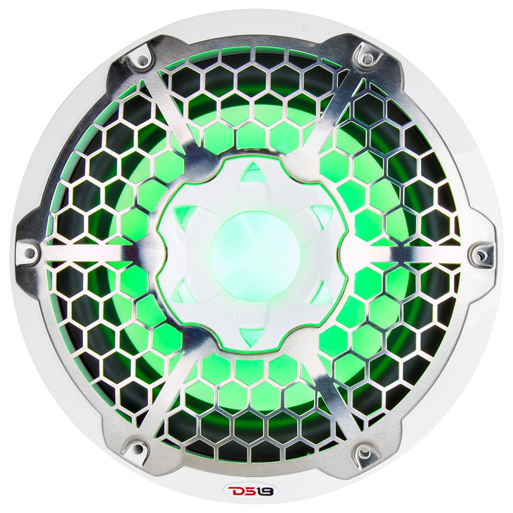 DS18 HYDRO 10" Subwoofer w\/RGB Lights - 600W - White