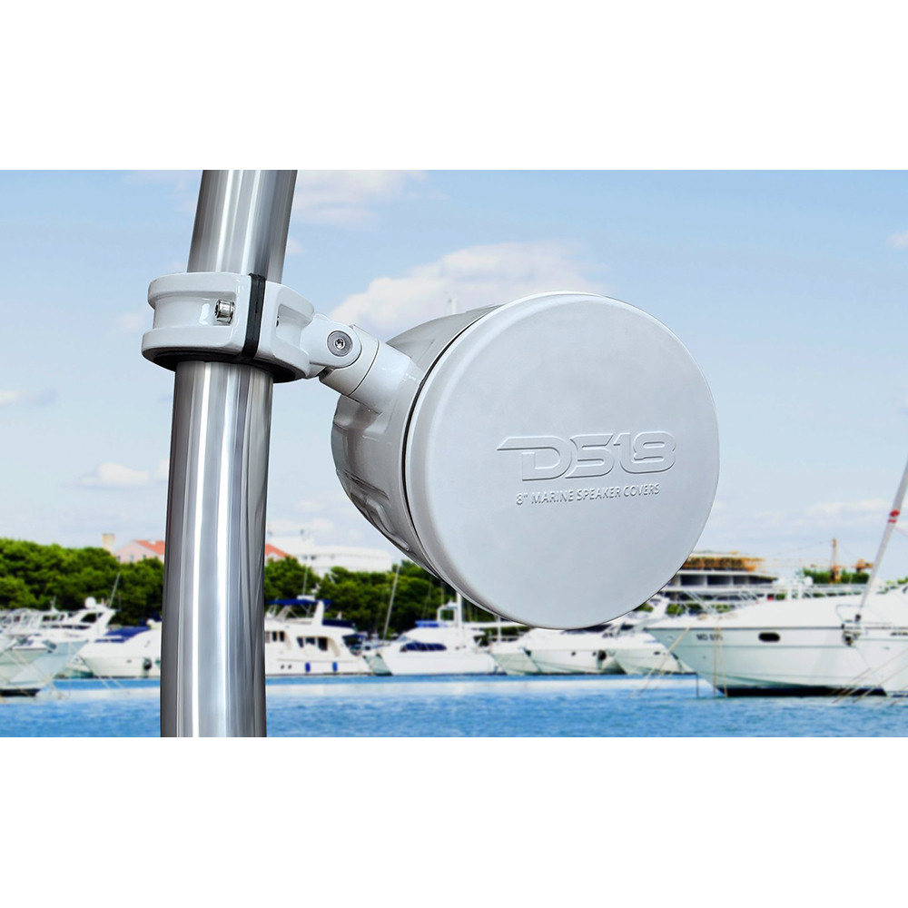 DS18 Silicone Marine Speaker Cover f\/8" Speakers - White
