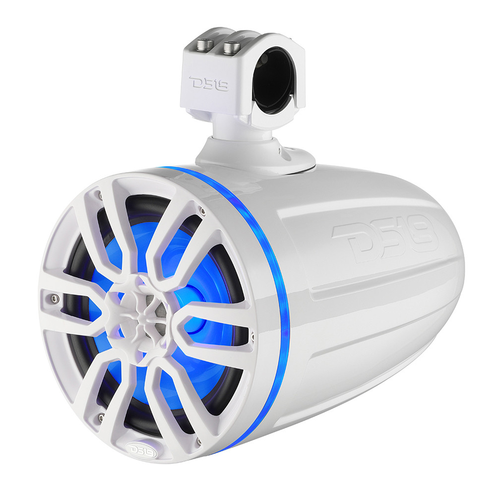 DS18 X Series HYDRO 6.5" Wakeboard Pod Tower Speaker w\/RGB LED Light - 300W - White 