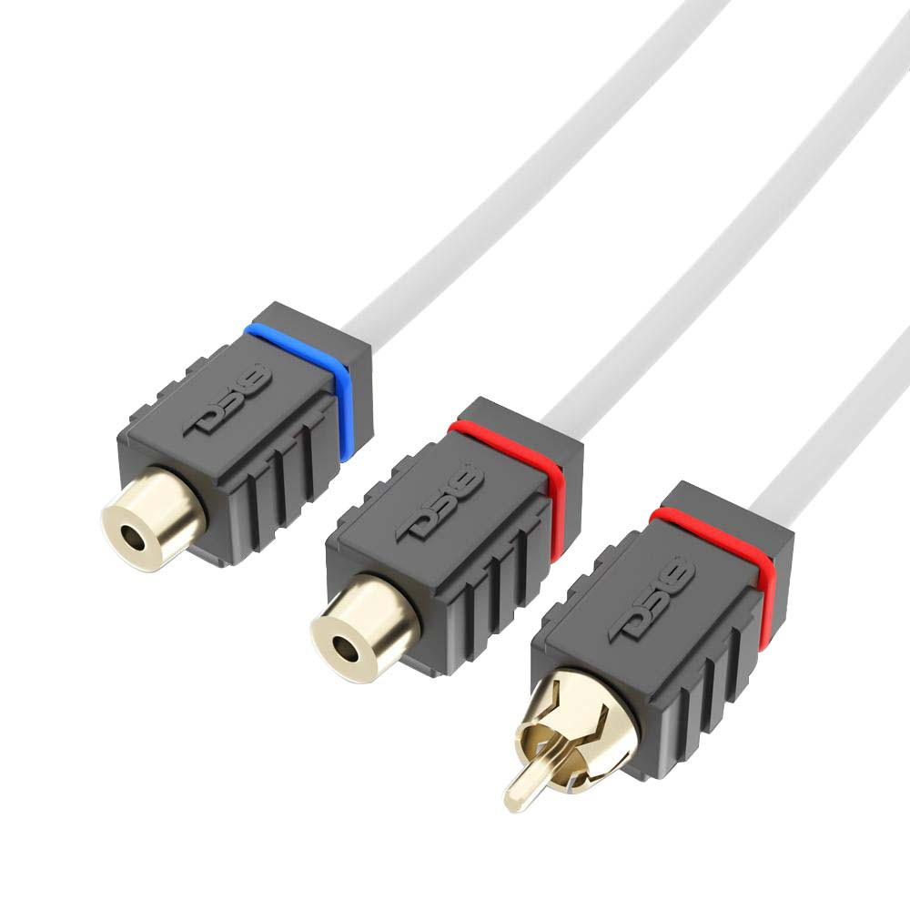 DS18 Marine Tinned OFC RCA Cable - 2 Female to 1 Male 