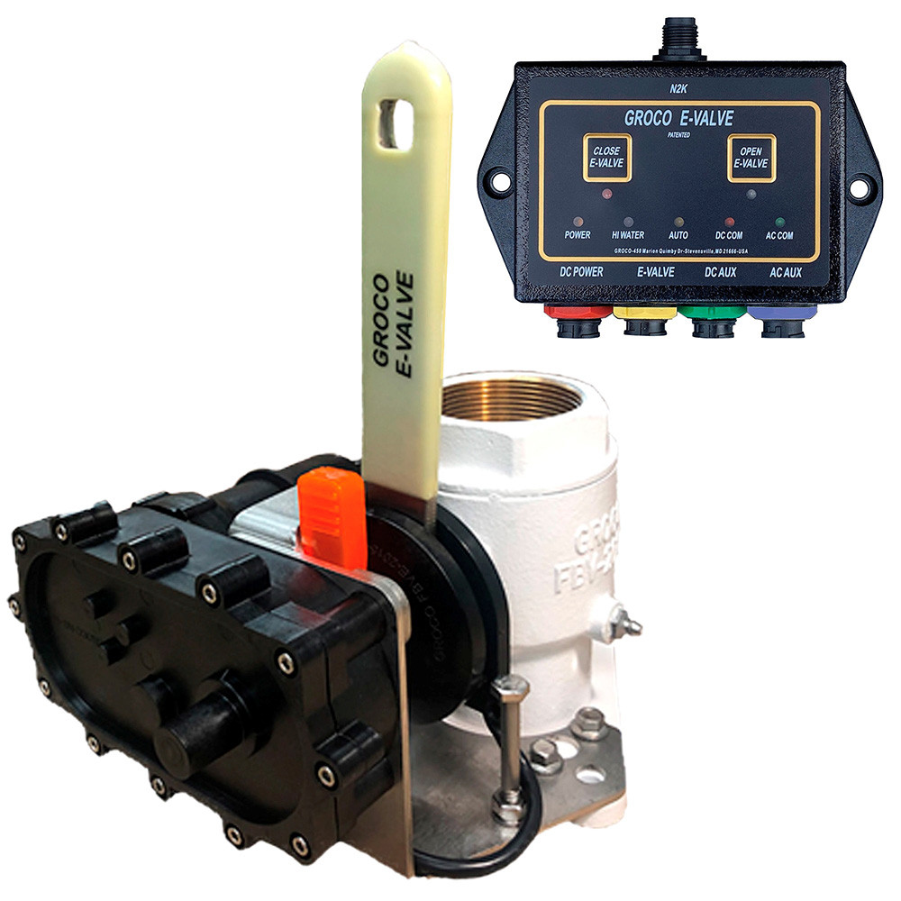 GROCO 3" E-Valve Kit - Bronze Electric Flanged Seacock - 24V