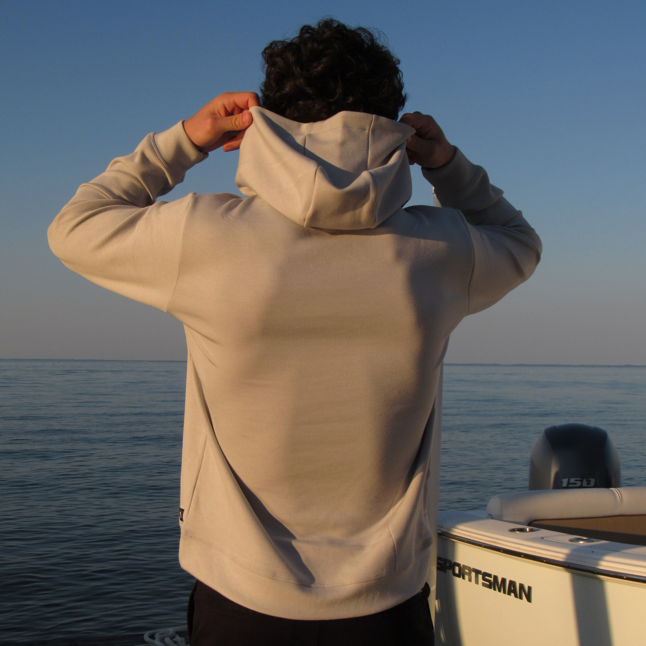 Marlin Hook Tracks LS Hoodie - Platinum White