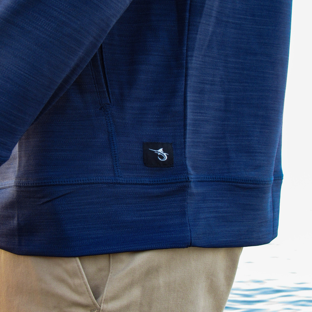 Marlin Hook Helm LS Performance Hoodie - Navy