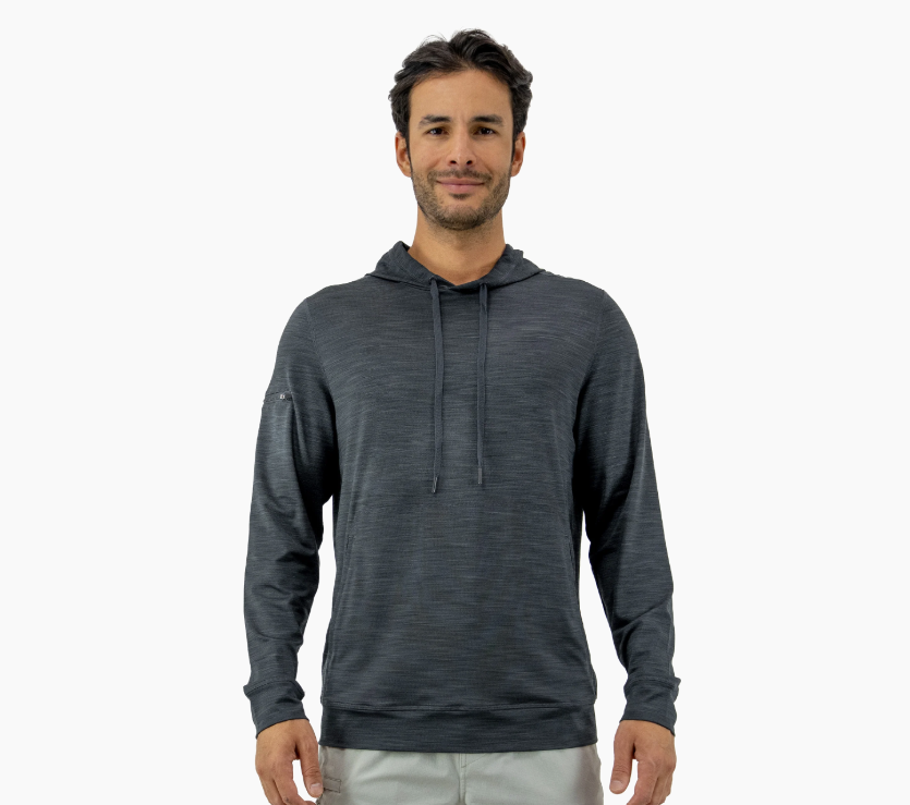 Marlin Hook Helm LS Performance Hoodie - Charcoal