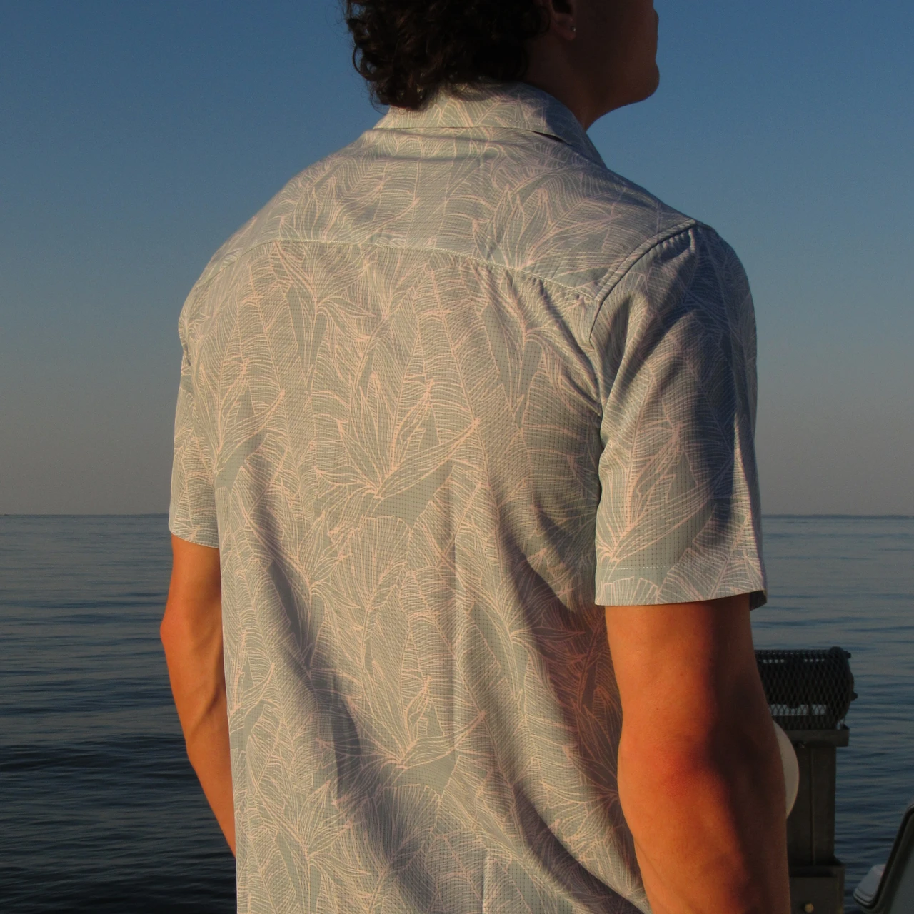 Marlin Hook Atoll Performance Button Down Shirt - Light Blue