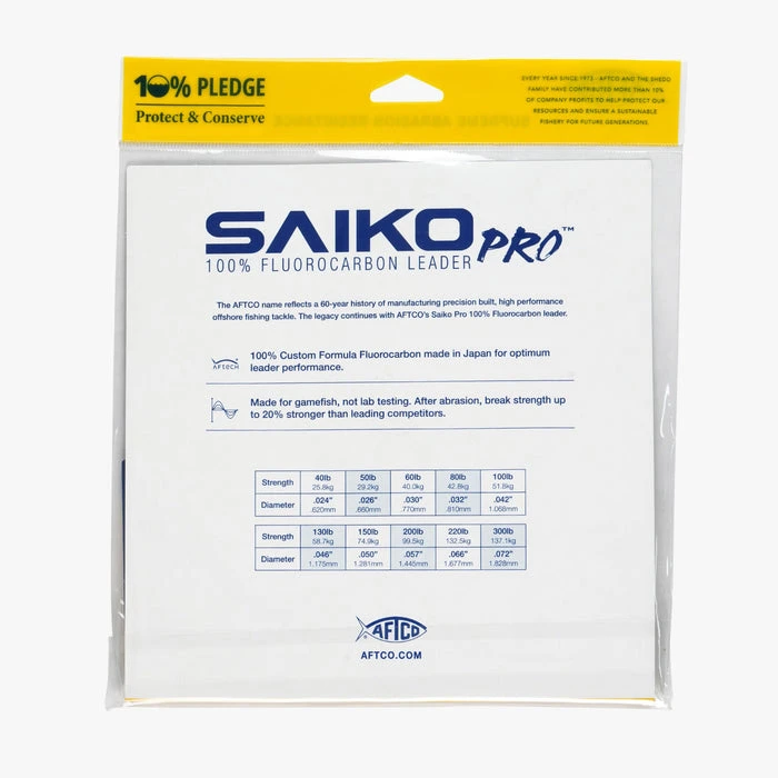 Aftco SAIKO Pro Fluorocarbon Wind-On Leader - 12ft - 100lb